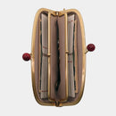 【長財布】西陣織シルク がま口 京組紐ストラップ付 ギンガムチェック (レッド系) | 西陣織 | Atelier Kyoto Nishijin