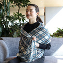 【マフラー】格子(白青グレー) | 京友禅 | 禾口木丙