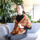 【マフラー】市松 (朱黄土) | 京友禅 | 禾口木丙