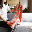 【マフラー】四角並べ (朱) | 京友禅 | 禾口木丙