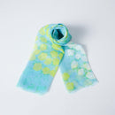 【ストール】リネン160X35 花の丸 (青) | 京友禅 | 禾口木丙