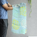 【ストール】リネン160X35 花の丸 (青) | 京友禅 | 禾口木丙