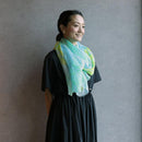 【ストール】リネン190x52 花の丸 (青) | 京友禅 | 禾口木丙