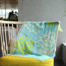 【ストール】リネン190x52 花の丸 (青) | 京友禅 | 禾口木丙