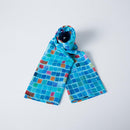 【ストール】コットン 四角並べ (青) | 京友禅 | 禾口木丙