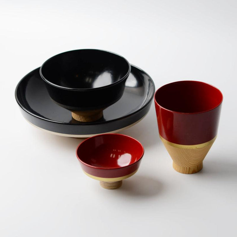 【お皿】KOROMO 4点セット (浅鉢、お椀、おちょこ、カップ) | 漆器 | isuke