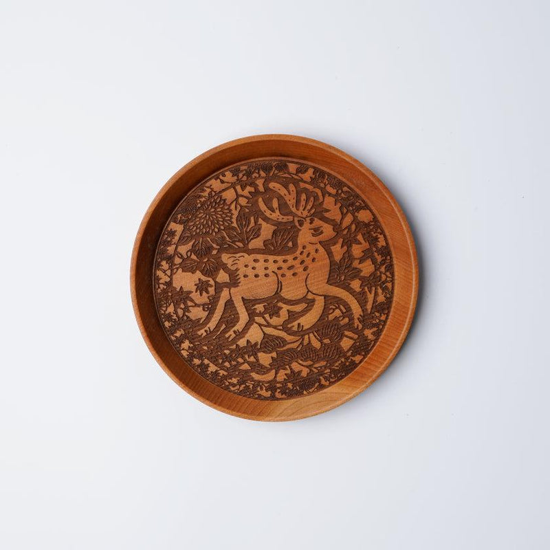 【お皿】小皿 鹿に紅葉 | 摺り友禅彫刻師 | Sansai