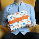 【ベビーギフトセット】おくるみタオル×1 (カリビアンブルー) / スタイ×1 (オレンジ) | オーガニックタオル | ヒポポタマス