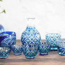 【お猪口】二重被せ (緑-瑠璃) おちょこ | 薩摩切子 | satuma