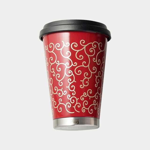 【モバイルタンブラー】thermo mug × 土直漆器 うるし唐草 (レッド) | 越前漆器 | 匠市