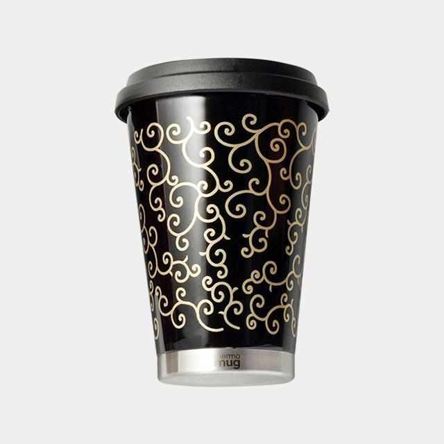 【モバイルタンブラー】thermo mug × 土直漆器 うるし唐草 (ブラック) | 越前漆器 | 匠市
