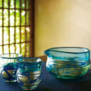 【酒器セット】金彩碧瑠璃 | 津軽びいどろ | 北洋硝子 (アデリア)