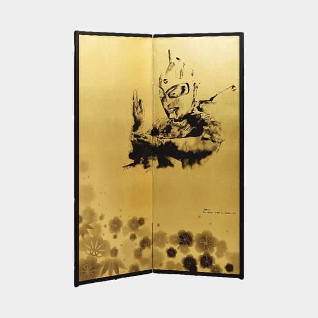 【屏風】ウルトラセブン 松竹梅 (縁あり) | 本装屏風 - 水墨画 (大型配送料2,500円)