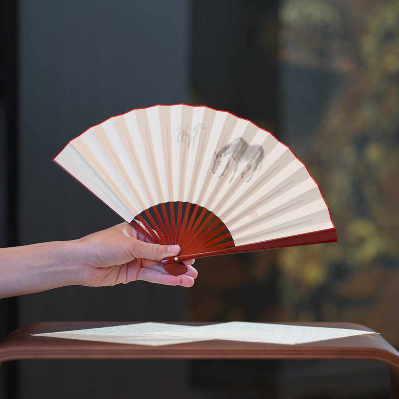 【扇子】女持 干支扇子 午 溜塗 | 江戸扇子｜雲錦堂 深津扇子店