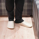 【スリッパ】Reela 本革スムース ルームサボ（アイボリー）