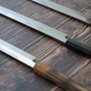 【先丸蛸引包丁】330mm 白二鋼水焼本焼 鏡面波浮かし 一位八角柄 | 堺刃物 | 郷右馬允義弘